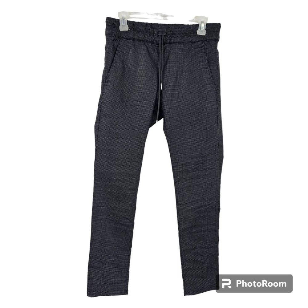 Bevy Flog Pants Black Shely Grid Drawstring Elast… - image 1